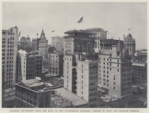 Blick nach Südwesten vom Dach des Woodbridge Building, Ecke John und William Streets von American Photographer