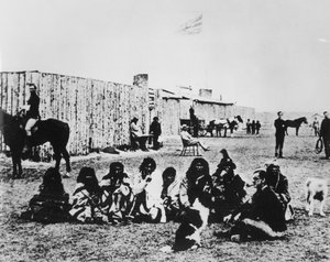 Nordwestliche berittene Polizei in Fort Calgary im Jahr 1876 von American Photographer