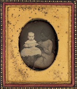 Porträt eines Kindes und einer jungen Frau, ca. 1850