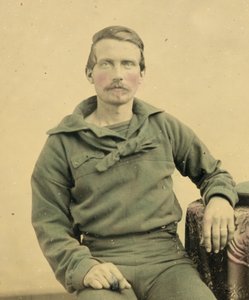 Porträt eines Matrosen in Union-Uniform, ca. 1861 (Tintype-Foto)