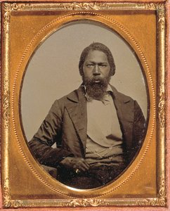 Stoischer Mann, ca. 1855 (handkolorierter Neuntelplatten-Ambrotyp) von American Photographer