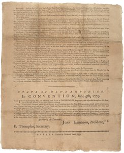Eine Erklärung der Rechte und ein Plädoyer für die Regierung des Staates New Hampshire, 1779 von American School