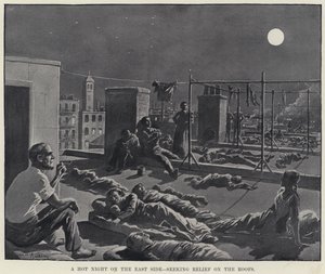 Eine heiße Nacht auf der East Side, Erleichterung auf den Dächern suchend von American School