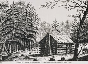 Eine Grenzhütte, aus 