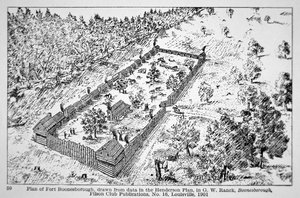 Ein Blick auf Fort Boonesborough in Kentucky von American School