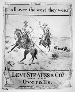 Werbung für Levi Strauss & Co, ca. 1900 von American School