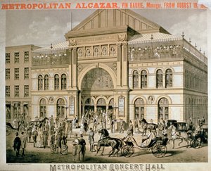 Werbung für die Metropolitan Alcazar Concert Hall, New York von American School