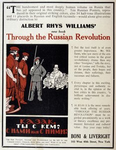 Werbung für den Verkauf des Buches „Die Russische Revolution“ von Albert Rhys Williams in einer amerikanischen Zeitschrift von American School
