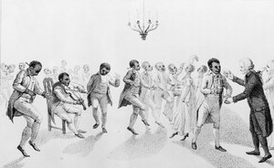 Afroamerikaner auf einem Ball mit Gouverneur John Hancock (1737-93) aus The Echo, mit anderen Gedichten von Richard Alsop (1761-1815) 1807