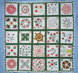 Album-Quilt mit Saisonblumen, 1844 von American School