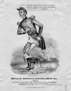 Schlacht von Booneville, Missouri, 18. Juni 1861: eine Skizze von General Price mit schwerem Durchfall zu Beginn der Schlacht von American School