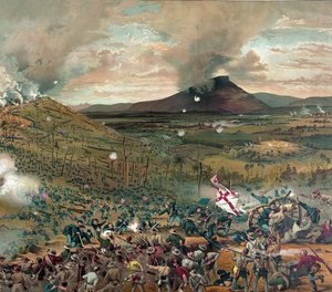 Schlacht von Mission Ridge, 25. November 1863 - präsentiert mit den Komplimenten ...veröffentlicht 1886 von American School