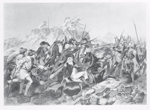 Schlacht von Saratoga - General Arnold verwundet beim Angriff auf das hessische Redoubt, 17. Oktober 1777 von American School