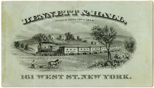 Bennett & Hall Handelskarte, recto, 1882 von American School