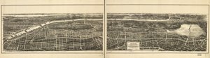 Vogelperspektive auf den Teil der 23. und 24. Bezirke der Stadt New York, westlich der New York und Harlem Railroad