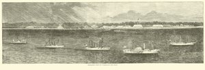 Blockadeflotte vor Wilmington, New Inlet, Oktober 1864 von American School