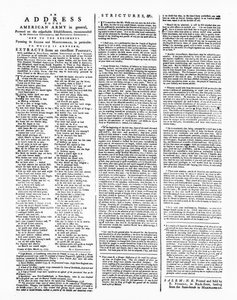 Flugblatt mit einer Ansprache an die amerikanische Armee, Salem, 1775 von American School