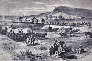 Bau der Northern Pacific Railroad, aus 
