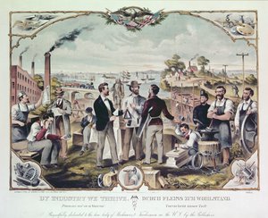 Durch Fleiß gedeihen wir, veröffentlicht von Kimmel und Voigt, 1873 von American School