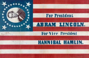 Wahlkampfflagge für Abraham Lincoln von American School