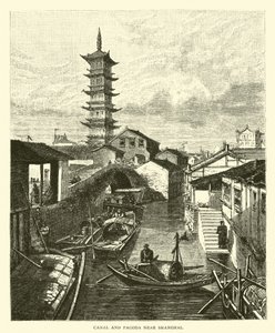 Kanal und Pagode bei Shanghai von American School