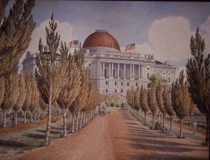 Kapitolgebäude, Washington DC, USA, ca. 1845 von American School