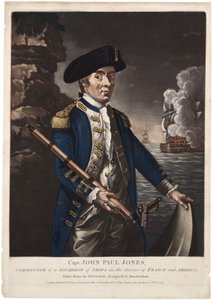 Kapitän John Paul Jones, Kommandant eines Geschwaders von Schiffen im Dienst von Frankreich und Amerika, 1780 von American School