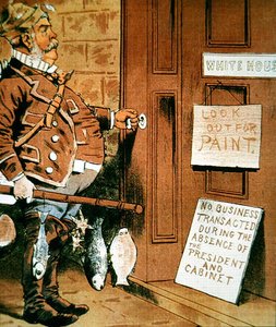 Karikatur von Präsident Chester A. Arthur aus dem 