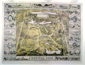 Central Park, Blick nach Norden von der 59. Straße, graviert von F. Hepperheimer (fl.1849-79) veröffentlicht von John Bachmann, New York, 1863 von American School