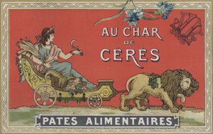 Ceres in einem von Löwen gezogenen Wagen von American School