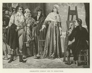 Charlotte Corday zur Hinrichtung geführt von American School