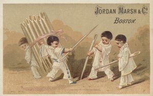 Kinder mit Nähnadeln von American School