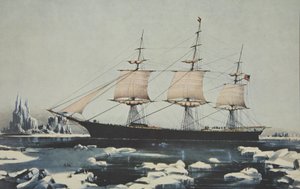 Klipperschiff, Red Jacket - Im Eis vor Kap Hoorn, auf ihrer Passage von Australien nach Liverpool, August 1854, veröffentlicht 1855, Currier & Ives