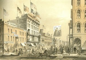 Col. Woods Museum, aus Chicago Illustrated, mit literarischen Beschreibungen von James W. Sheahan, veröffentlicht von Jevne & Almini, Chicago, 1866-67