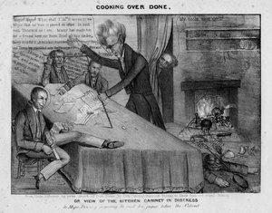 Überkochtes Essen, oder, Blick auf das Küchenkabinett in Not, ca. 1833 von American School