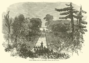 Baumwollbrücke gebaut von McPherson über den Big Black, Mai 1863 von American School