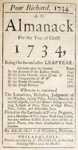 Titelblatt von Poor Richard, ein Almanach, 1734