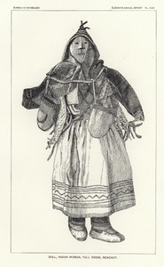 Puppe, Indianerfrau, Festkleidung, Nenenot von American School
