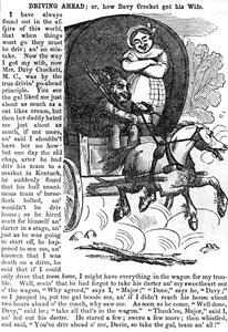 Vorwärts treiben oder wie Davy Crockett seine Frau bekam, aus Crocketts Almanack für 1856, veröffentlicht in New York, 1855 von American School