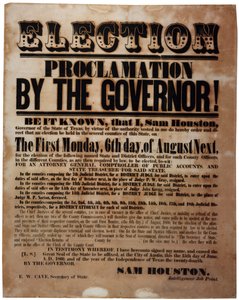Wahlproklamation des Gouverneurs! (Wahlen vor dem Bürgerkrieg), 15. Juni 1860