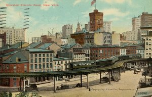 Erhöhte elektrische Straße, New York, um 1900