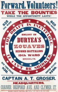 Melden Sie sich bei Duryeas Zouaven, Zweites Bataillon, 19. Bezirk, Brooklyn, ca. 1861
