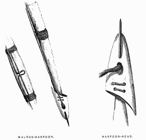 Eskimo-Jagdwerkzeuge: Harpunen - Elisha Kent Kane, Arktische Erkundungen in den Jahren 1853-1855, Bd. 1, S. 412, Philadelphia