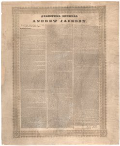 Abschiedsrede von Andrew Jackson, 1837 von American School