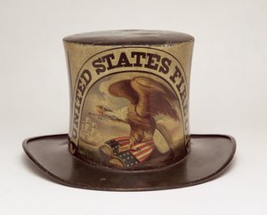 Feuerwehrparadehut, bemalt von David Bustill Bowser, ca. 1850 von American School