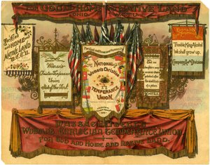 Für Gott und Heimat und Vaterland... Frauenchristliche Mäßigkeitsunion, Schlachtflaggen der Weißen Bänder Armee, 1885