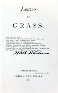 Frontispiz zu Leaves of Grass von Walt Whitman, veröffentlicht 1876 von American School