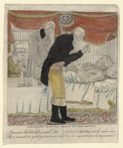 G. Washington in seiner letzten Krankheit, betreut von Drs. Craik und Brown, ca. 1800