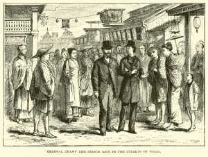 General Grant und Prinz Dati in den Straßen von Tokio