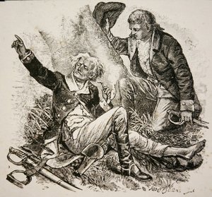 General Herkimer, verwundet und die Schlacht von Oriskany leitend